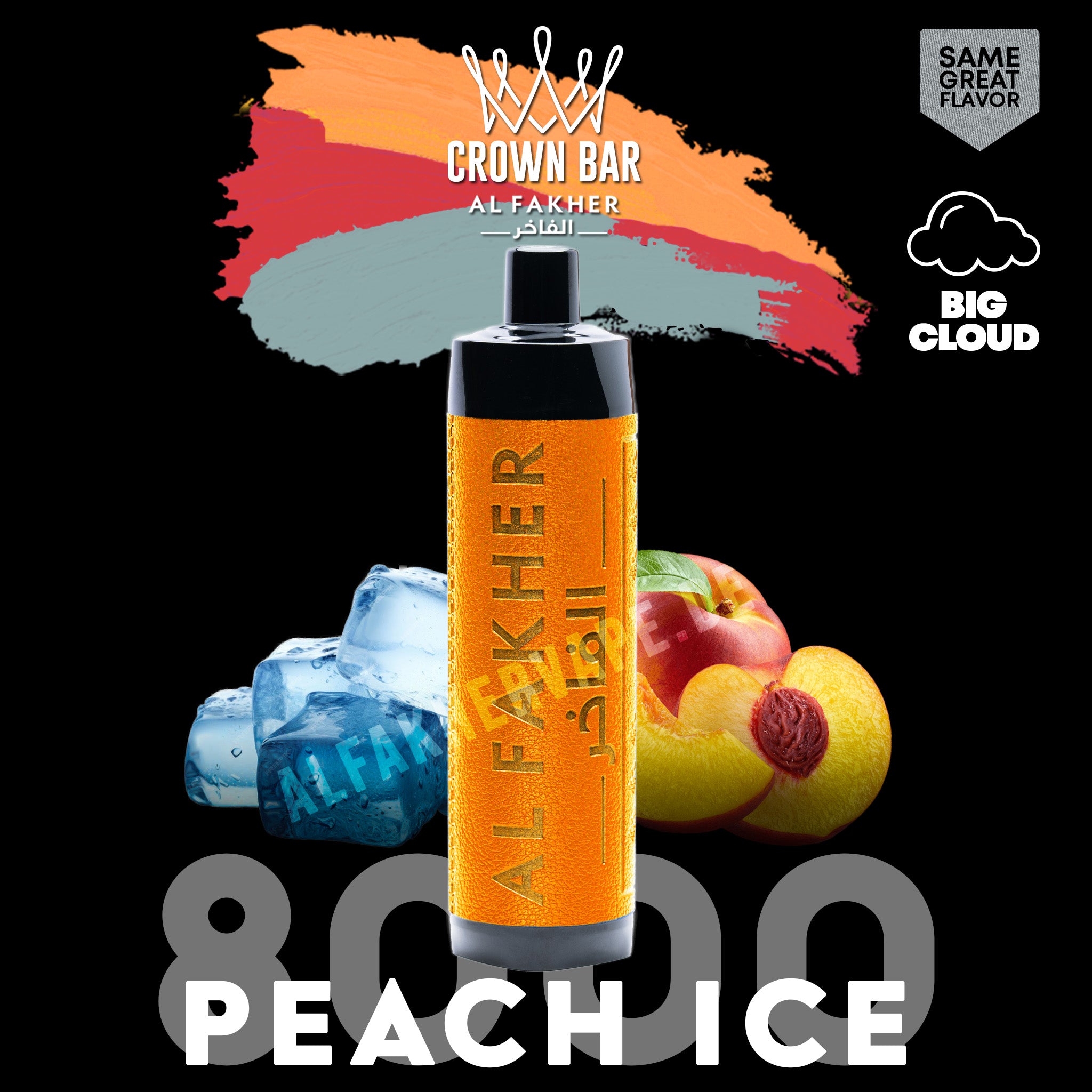 Al Fakher Crown Bar 8000 - Peach Ice