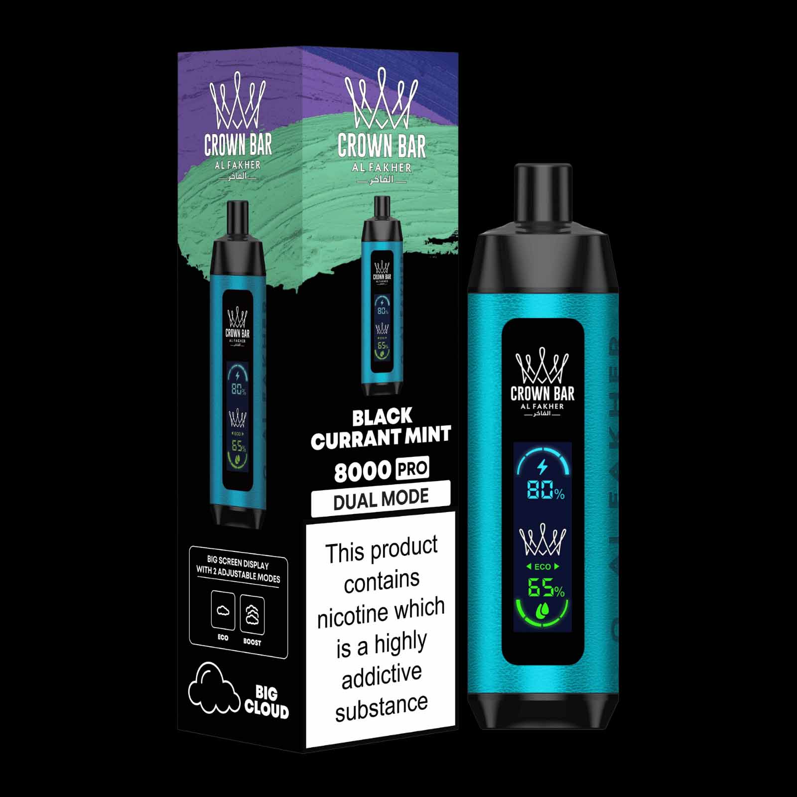 Al Fakher 8000 Pro Dual - Blackcurrant Mint