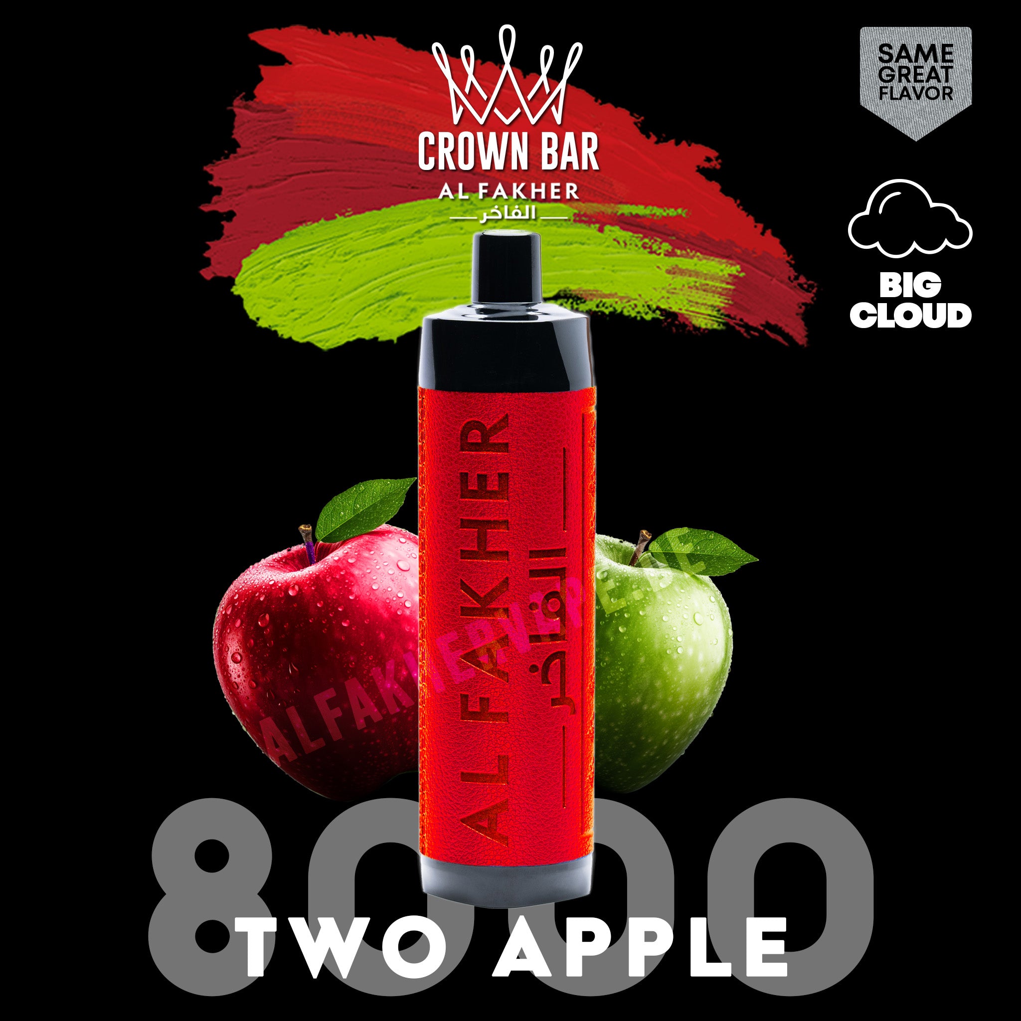 Al Fakher Crown Bar 8000 - Two Apple